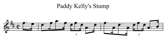 Paddy Kelly's Stump - staff notation
