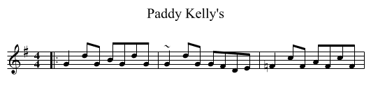Paddy Kelly's - staff notation
