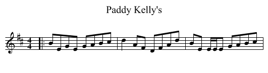 Paddy Kelly's - staff notation