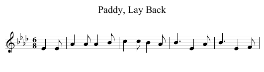 Paddy, Lay Back - staff notation