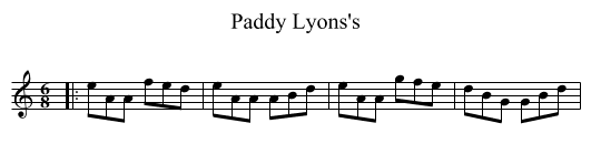 Paddy Lyons's - staff notation
