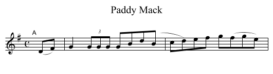 Paddy Mack - staff notation