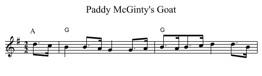Paddy McGinty's Goat - staff notation