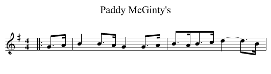 Paddy McGinty's - staff notation