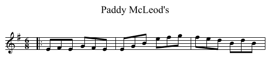 Paddy McLeod's - staff notation