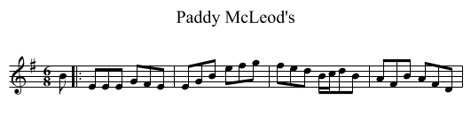 Paddy McLeod's - staff notation