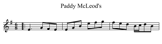 Paddy McLeod's - staff notation