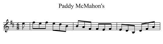 Paddy McMahon's - staff notation
