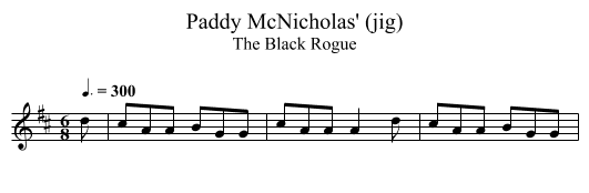 Paddy McNicholas' (jig) - staff notation