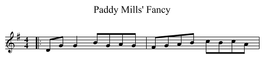 Paddy Mills' Fancy - staff notation