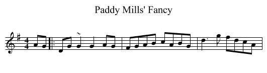 Paddy Mills' Fancy - staff notation
