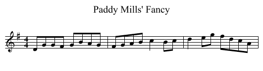 Paddy Mills' Fancy - staff notation