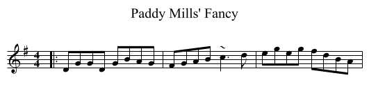 Paddy Mills' Fancy - staff notation