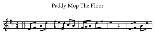 Paddy Mop The Floor - staff notation