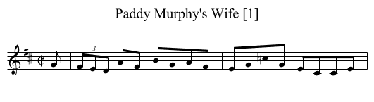 Paddy Murphy's Wife [1] - staff notation