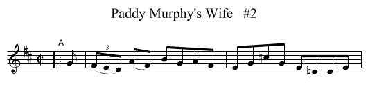 Paddy Murphy's Wife   #2 - staff notation