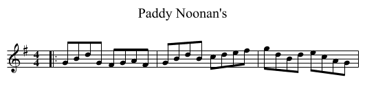 Paddy Noonan's - staff notation