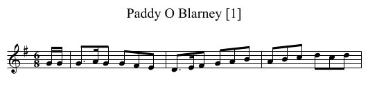 Paddy O Blarney [1] - staff notation