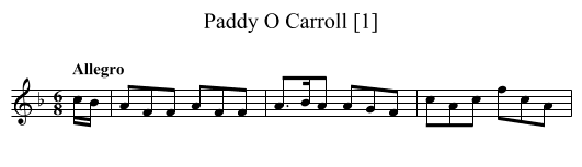 Paddy O Carroll [1] - staff notation