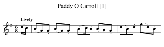 Paddy O Carroll [1] - staff notation