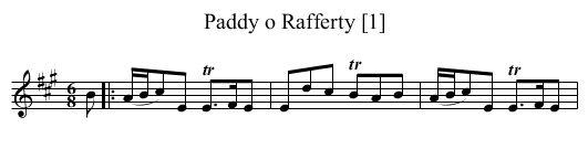 Paddy o Rafferty [1] - staff notation