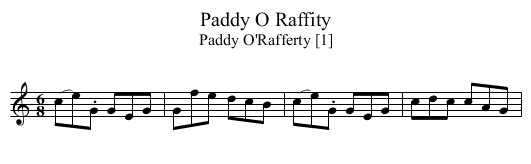 Paddy O Raffity - staff notation
