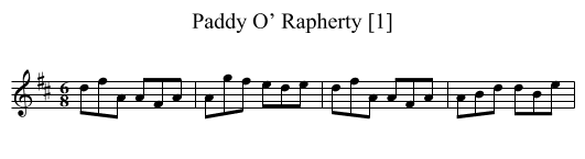 Paddy O’ Rapherty [1] - staff notation