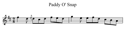 Paddy O' Snap - staff notation