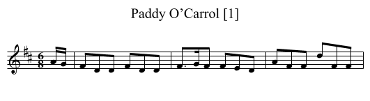 Paddy O’Carrol [1] - staff notation