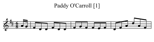 Paddy O'Carroll [1] - staff notation