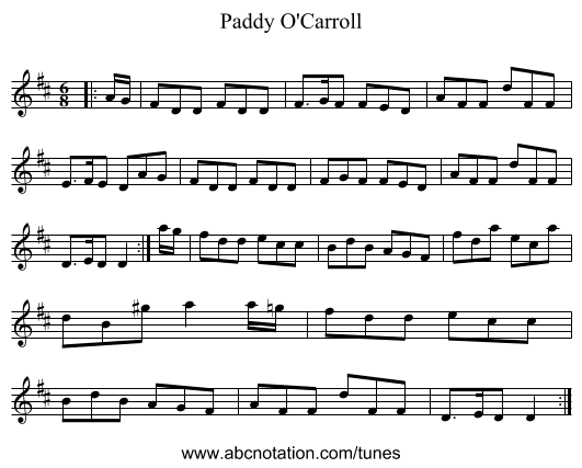 Paddy O'Carroll - staff notation