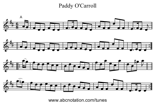 Paddy O'Carroll - staff notation