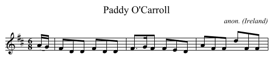 Paddy O'Carroll - staff notation
