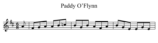 Paddy O’Flynn - staff notation