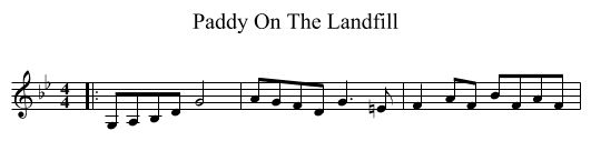 Paddy On The Landfill - staff notation