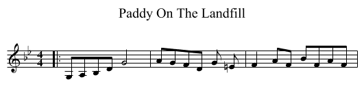 Paddy On The Landfill - staff notation