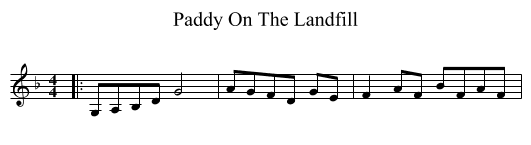 Paddy On The Landfill - staff notation
