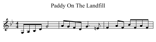 Paddy On The Landfill - staff notation