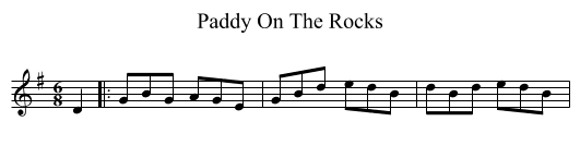 Paddy On The Rocks - staff notation
