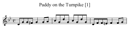 Paddy on the Turnpike [1] - staff notation