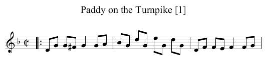 Paddy on the Turnpike [1] - staff notation