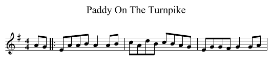 Paddy On The Turnpike - staff notation