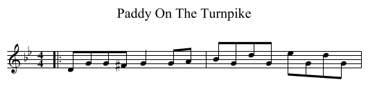 Paddy On The Turnpike - staff notation
