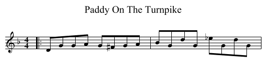 Paddy On The Turnpike - staff notation