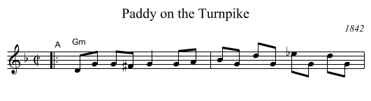Paddy on the Turnpike - staff notation