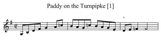 Paddy on the Turnpipke [1] - staff notation