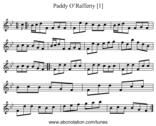Paddy O’Rafferty [1] - staff notation