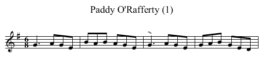 Paddy O'Rafferty (1) - staff notation