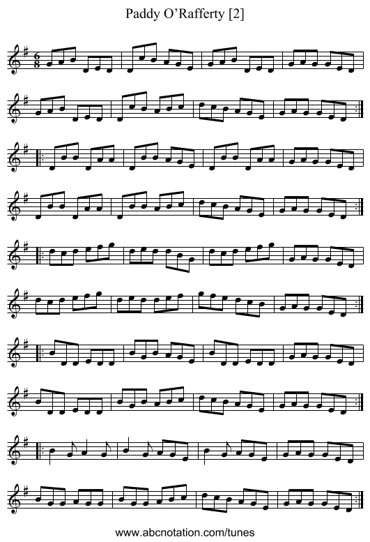 Paddy O’Rafferty [2] - staff notation