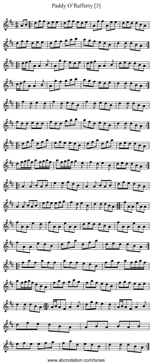 Paddy O’Rafferty [3] - staff notation